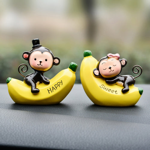 1Pair Banana Monkey Car Interior Home Decor Couple Gift Valentine's Day Surprise