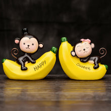 Load image into Gallery viewer, 1Pair Banana Monkey Car Interior Home Decor Couple Gift Valentine&#39;s Day Surprise