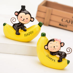 1Pair Banana Monkey Car Interior Home Decor Couple Gift Valentine's Day Surprise