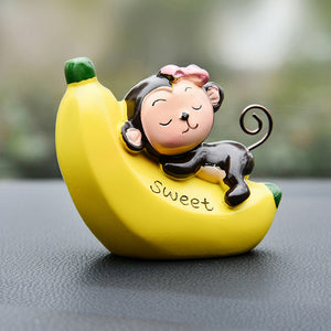 1Pair Banana Monkey Car Interior Home Decor Couple Gift Valentine's Day Surprise