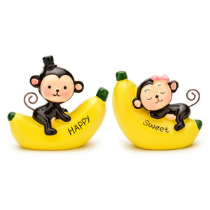 1Pair Banana Monkey Car Interior Home Decor Couple Gift Valentine's Day Surprise