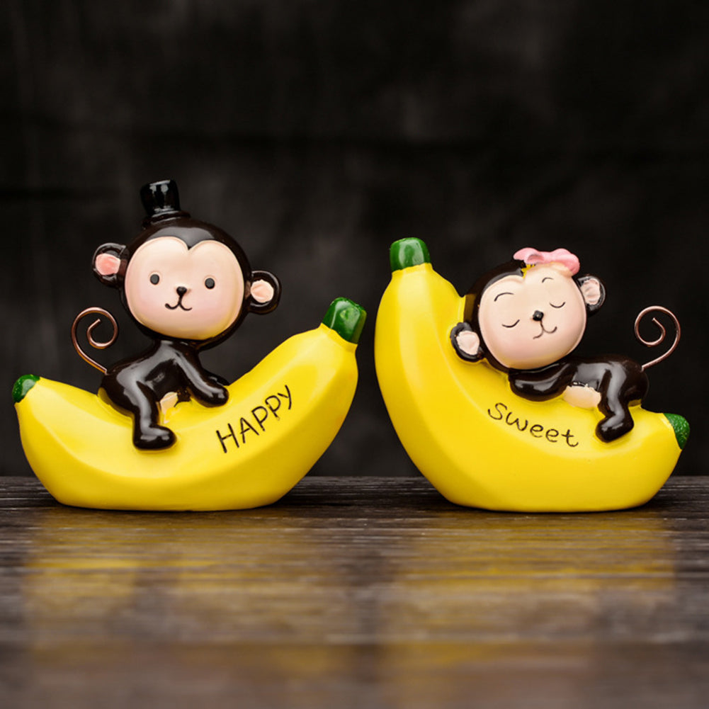 1Pair Banana Monkey Car Interior Home Decor Couple Gift Valentine's Day Surprise