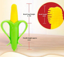 Load image into Gallery viewer, Infant Baby Teether Toy Silicone Banana Corn Baby Teethers Toy Soothing Teething Pacifier Chew Infant Oral Tooth Brush 7-9Months