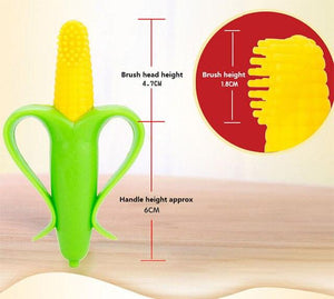 Infant Baby Teether Toy Silicone Banana Corn Baby Teethers Toy Soothing Teething Pacifier Chew Infant Oral Tooth Brush 7-9Months