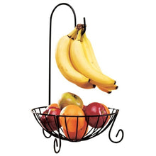 Load image into Gallery viewer, Novelty Kitchen Metal Fruit Basket with Detachable Banana Hanger Holder Hook