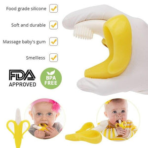 Infant Baby Teether Toy Silicone Banana Corn Baby Teethers Toy Soothing Teething Pacifier Chew Infant Oral Tooth Brush 7-9Months