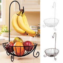 Load image into Gallery viewer, Novelty Kitchen Metal Fruit Basket with Detachable Banana Hanger Holder Hook