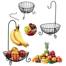 Load image into Gallery viewer, Novelty Kitchen Metal Fruit Basket with Detachable Banana Hanger Holder Hook